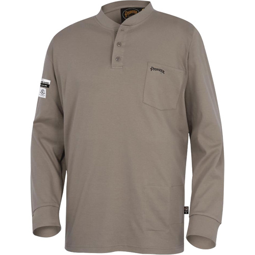 331 FR Interlock Henley Shirt, Small, Beige Oxford Builders Supplies Inc