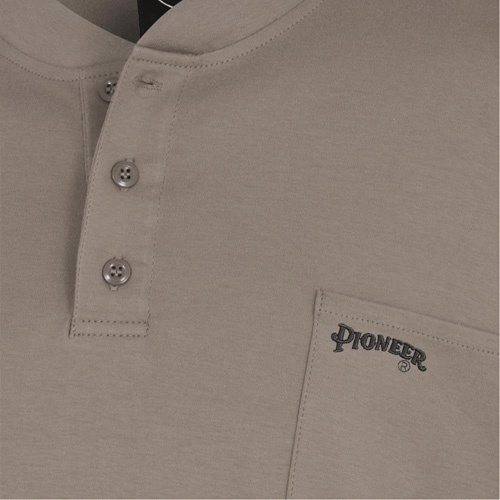 331 FR Interlock Henley Shirt, Small, Beige Oxford Builders Supplies Inc