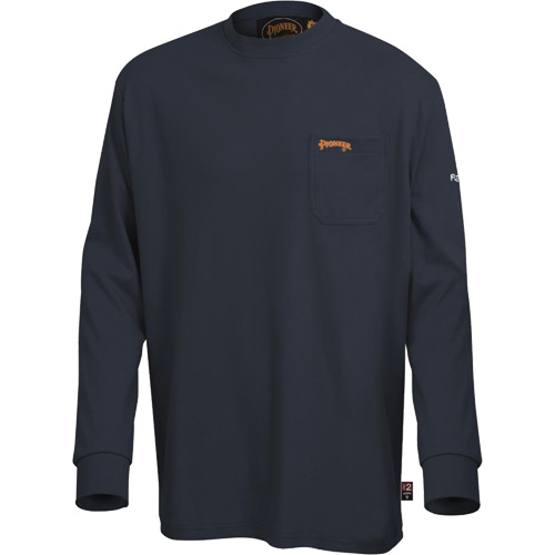 333 Flame-Resistant Long-Sleeved Shirt, Small, Navy Blue Oxford Builders Supplies Inc