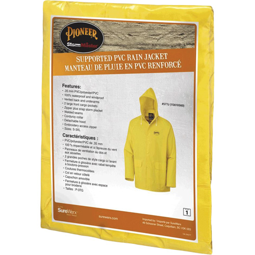 577J Veste imperm&eacute;able, Polyester/PVC, Petit, Jaune Oxford Builders Supplies Inc