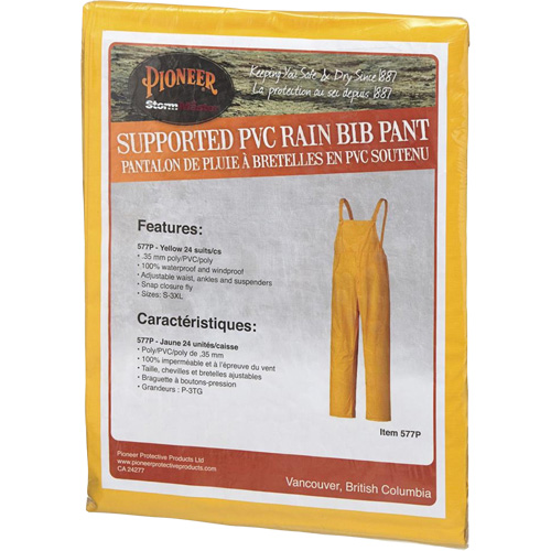 577P Salopette Storm Master, Petit, Polyester/PVC, Jaune Oxford Builders Supplies Inc
