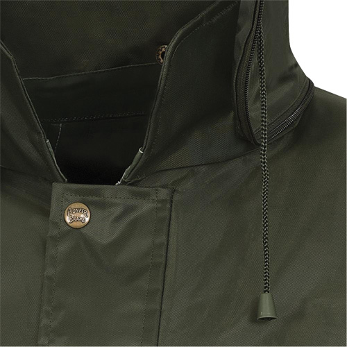 D8120J Manteau &agrave; capuchon ind&eacute;chirable Nailhead pour planteur d'arbres, Polyester/PVC, T-petit, Vert Oxford Builders Supplies Inc