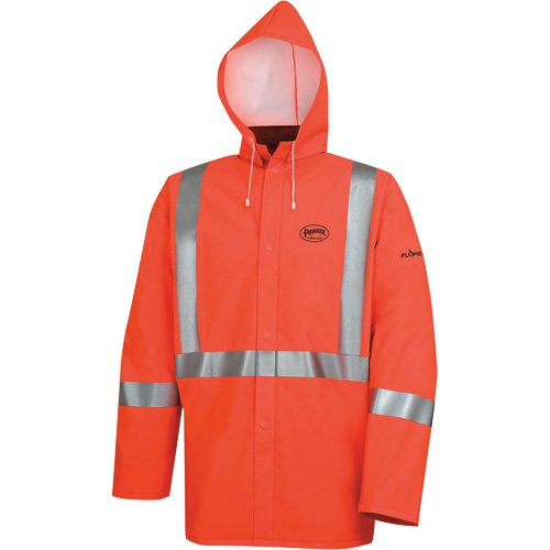 576J High-Visibility FR Rain Jacket, Small, High Visibility Orange Oxford Builders Supplies Inc
