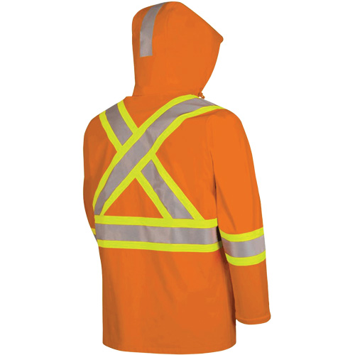 5880 Manteau de pluie ignifuge et protection contre les &eacute;clats d'arc &eacute;lectrique, T-petit, Orange haute visibilit&eacute;, 10 cal/cm² Oxford Builders Supplies Inc