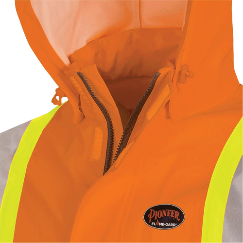 5880 Manteau de pluie ignifuge et protection contre les &eacute;clats d'arc &eacute;lectrique, T-petit, Orange haute visibilit&eacute;, 10 cal/cm² Oxford Builders Supplies Inc