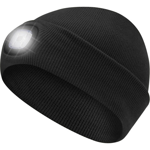 5678 Knit Toque with LED Headlight, Fleece Lining, One Size, Black Oxford Builders Supplies Inc