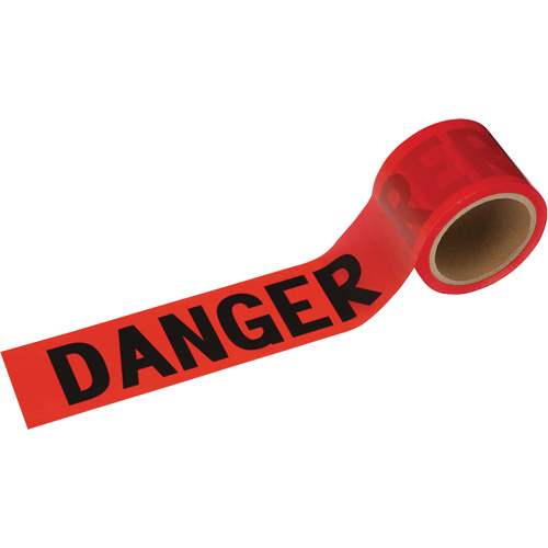 388 Danger Tape, Bilingual, 3" W x 200' L, 1.5 mils, Black on Red Oxford Builders Supplies Inc