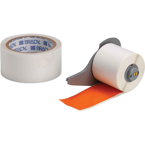 ToughStripe&reg; Ultra-Aggressive Adhesive Multi-Purpose Label Tape with Overlaminate, Polyester, Orange, 2" Width Oxford Builders Supplies Inc