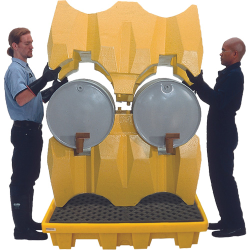 Syst&egrave;me de confinement Ultra-Drum avec drain pour 4 barils, 53" lo x 53" la x 77,8" ha, 3000 gal. US Capacit&eacute; Oxford Builders Supplies Inc