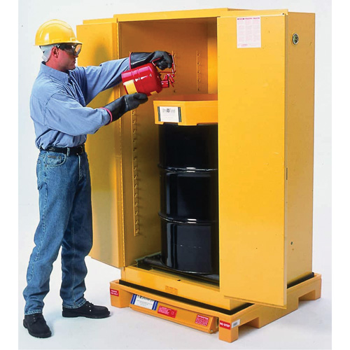 Single Drum Ultra-Safety Cabinet Bladder System&reg;, 37.8" L x 37.8" W x 6.3" H, 1500 lbs. Load Capacity Oxford Builders Supplies Inc