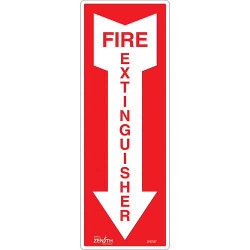 Enseigne Fire Extinguisher, 5" x 14", Vinyle, Anglais avec pictogramme Oxford Builders Supplies Inc