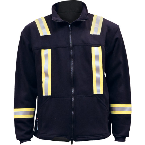 Veste FR ray&eacute;e en molleton &agrave; fermeture &agrave; glissi&egrave;re compl&egrave;te, Moyen, Bleu marin Oxford Builders Supplies Inc
