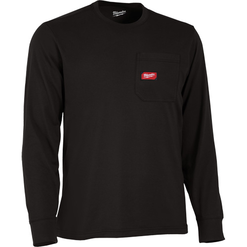 Gridiron Long-Sleeved Pocket-T-Shirt, Men's, Small, Black Oxford Builders Supplies Inc