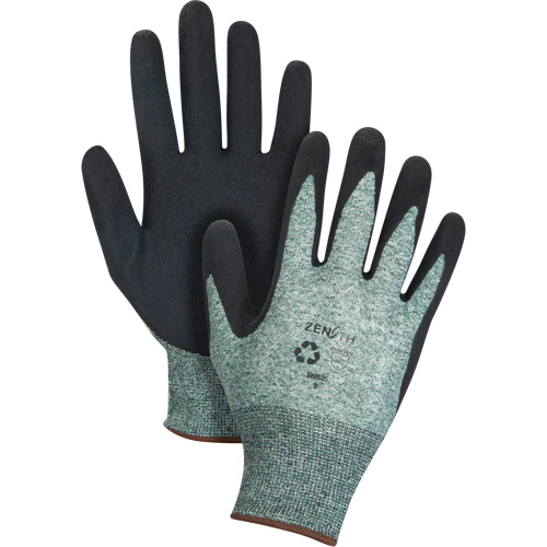 Gants &eacute;cologiques enduits &agrave; prise cr&ecirc;p&eacute;e, 9, R&ecirc;vetement Mousse de latex, Calibre 15, Enveloppe en Nylon/rPET Oxford Builders Supplies Inc