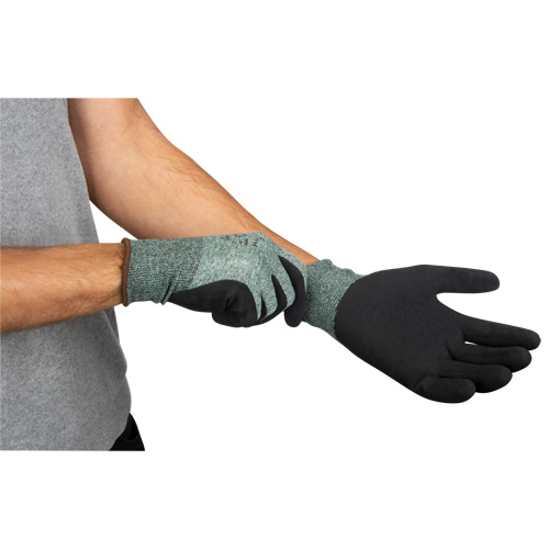 Gants &eacute;cologiques enduits &agrave; prise cr&ecirc;p&eacute;e, 9, R&ecirc;vetement Mousse de latex, Calibre 15, Enveloppe en Nylon/rPET Oxford Builders Supplies Inc