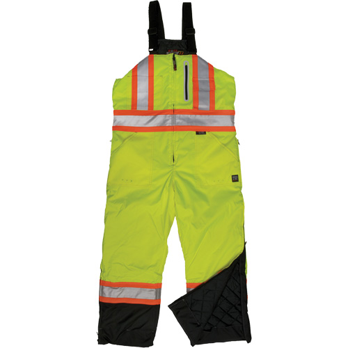 Ripstop Insulated Safety Bib Overall, Polyester, X-Small, High Visibility Lime-Yellow Oxford Builders Supplies Inc