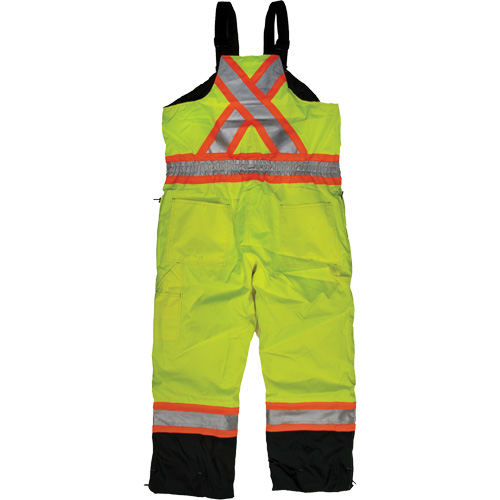 Ripstop Insulated Safety Bib Overall, Polyester, X-Small, High Visibility Lime-Yellow Oxford Builders Supplies Inc