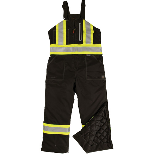 Ripstop Insulated Safety Bib Overall, Polyester, X-Small, Black Oxford Builders Supplies Inc