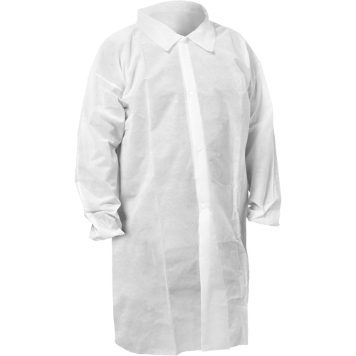 KleenGuard KGA10 Lab Coat, Medium, White Oxford Builders Supplies Inc