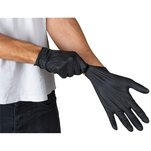 Vending Pack Disposable Gloves, Large, Nitrile, 5-mil, Powder-Free, Black, Class 2 Oxford Builders Supplies Inc
