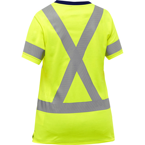Chemise &agrave; manches courtes et X au dos Bisley pour femmes, Poly-coton, Petit, Jaune lime haute visibilit&eacute; Oxford Builders Supplies Inc