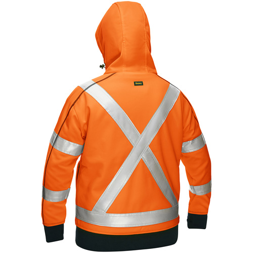 Bisley&reg; X-Back Women's Contoured Full Zip Hooded Sweatshirt with Sherpa Lining, Small, High Visibility Orange Oxford Builders Supplies Inc
