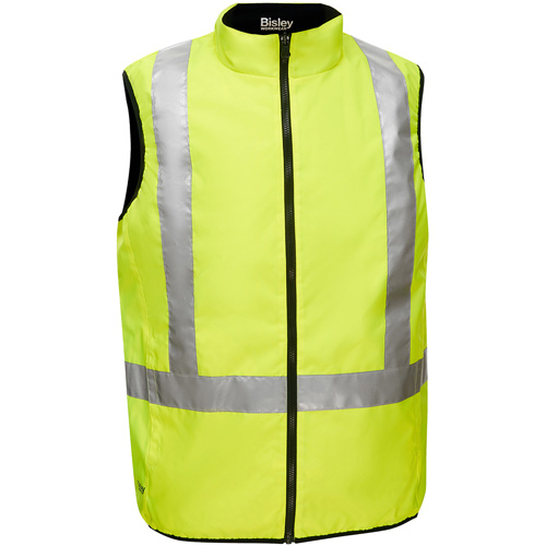 Veste bouffante r&eacute;versible avec X au dos Bisley, Jaune lime haute visibilit&eacute;, Petit, Polyester Oxford Builders Supplies Inc