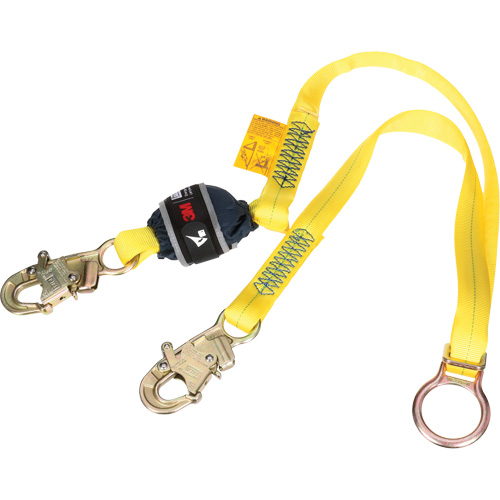 Tie-Back Web Shock-Absorbing Lanyard, 6', Snap Hook Center, Snap Hook Leg Ends, Polyester Oxford Builders Supplies Inc
