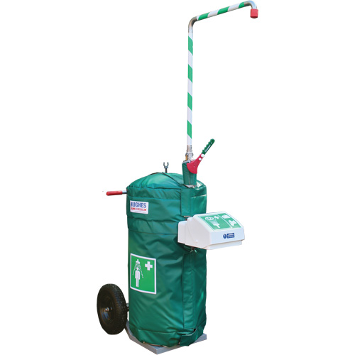Douche d'urgence isol&eacute;e, mobile et autonome avec douche oculaire et faciale, Capacit&eacute; 30 gal., Conformit&eacute; Aucune Oxford Builders Supplies Inc