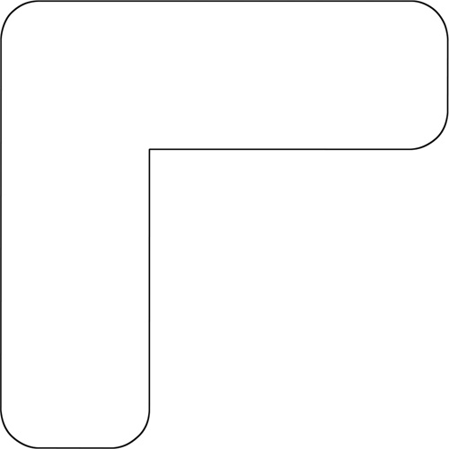 Formes pour le marquage des planchers, L, 7" lo x 3,5" la, Blanc, Vinyle Oxford Builders Supplies Inc