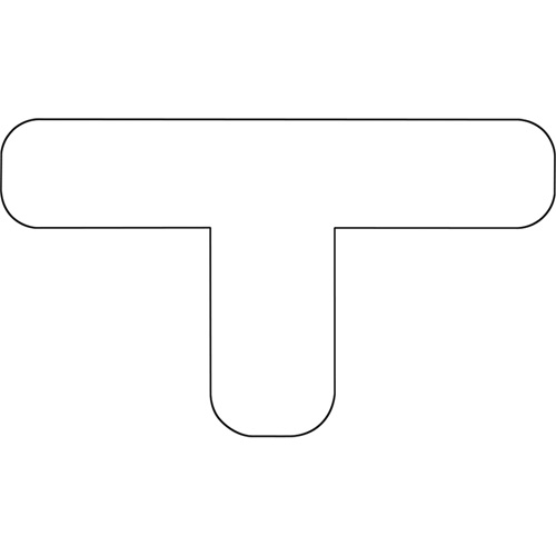 Durastripe Rounded X-TREME DuraT, T, 7" L x 4" W, White, Vinyl Oxford Builders Supplies Inc