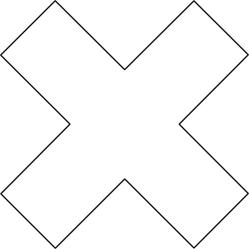 DuraStripe X-Treme X's, Cross, 6" L x 6" W, White, Vinyl Oxford Builders Supplies Inc