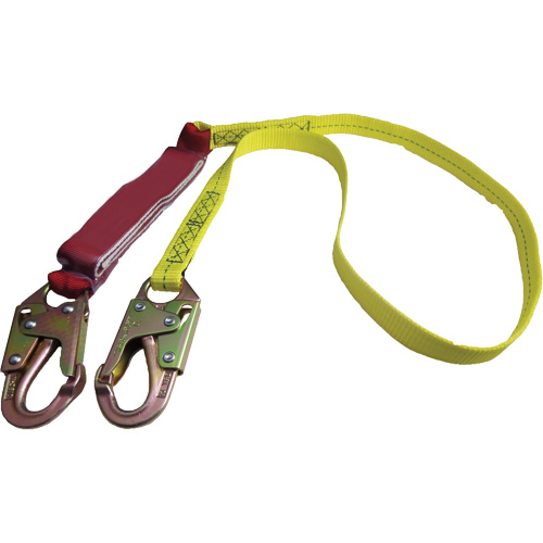External Energy Absorber Lanyard with 3/4" Hook, 6', Snap Hook Center, Snap Hook Leg Ends, Polyester Oxford Builders Supplies Inc