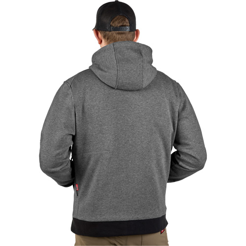 Chandail &agrave; capuchon chauffant M12 avec pile, Hommes, Grand, Gris, Poly-coton Oxford Builders Supplies Inc