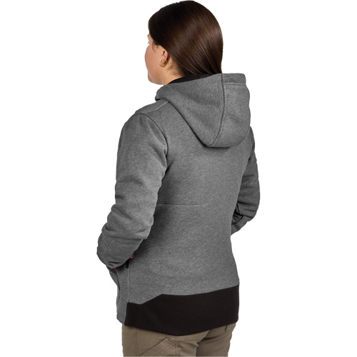 Chandail &agrave; capuchon chauffant M12 avec pile, Femmes, Moyen, Gris, Poly-coton Oxford Builders Supplies Inc