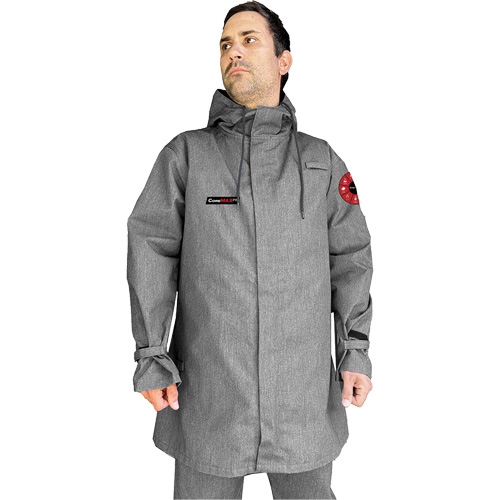 CoreMAX FR 35" Jacket with Attached Hood, X-Large, Grey Oxford Builders Supplies Inc