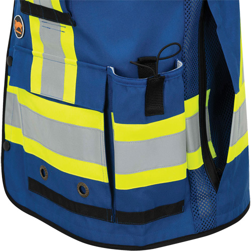 6681 High-Visibility Antimicrobial Mesh-Back Surveyor Vest, Royal Blue, Small, Polyester Oxford Builders Supplies Inc