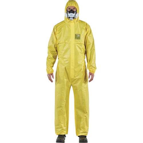 Combinaison AlphaTec 2300 STANDARD &agrave; coutures bord&eacute;es, mod&egrave;le 147, Petit, Jaune, Enduit de poly&eacute;thyl&egrave;ne/Polypropyl&egrave;ne Oxford Builders Supplies Inc
