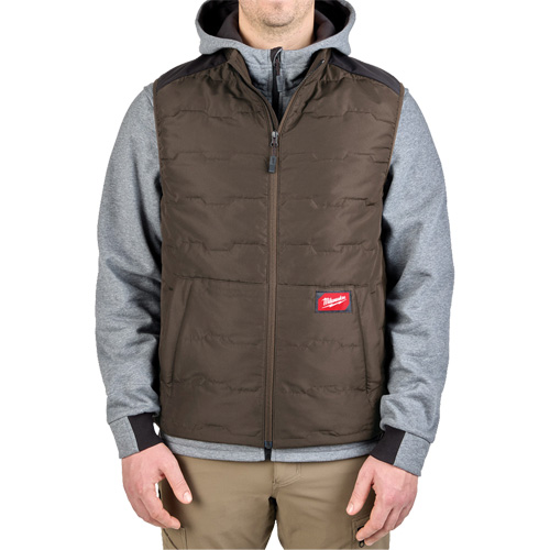FREEFLEX Lightweight Insulated Vest, Men's, Small, Brown Oxford Builders Supplies Inc
