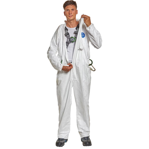 Harness-Compatible Disposable Coverall, Small, White, Tyvek&reg; 500 Oxford Builders Supplies Inc