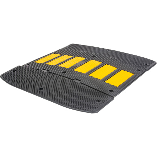 Speed Hump with End Caps, Rubber, 2' L x 36" W x 1-1/4" H Oxford Builders Supplies Inc