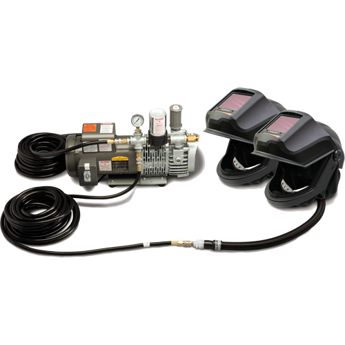 2-Worker DEFENDER Supplied Air Shield & Flip-Front Welding Helmet System Oxford Builders Supplies Inc