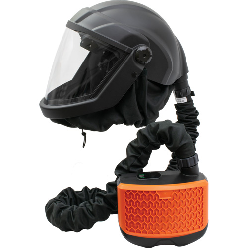 Respirateur &agrave; adduction d'air purifi&eacute; avec visi&egrave;re et ensemble de ventilation PEAKAIR DEFENDER, Respirateur &agrave; masque, Pile Lithium-ion Oxford Builders Supplies Inc