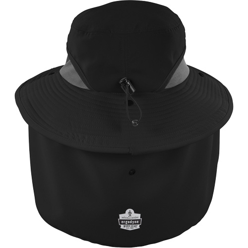 Chapeau de garde forestier 8934 Chill-Its avec prot&egrave;ge-nuque, grand/ T-grand, Noir Oxford Builders Supplies Inc