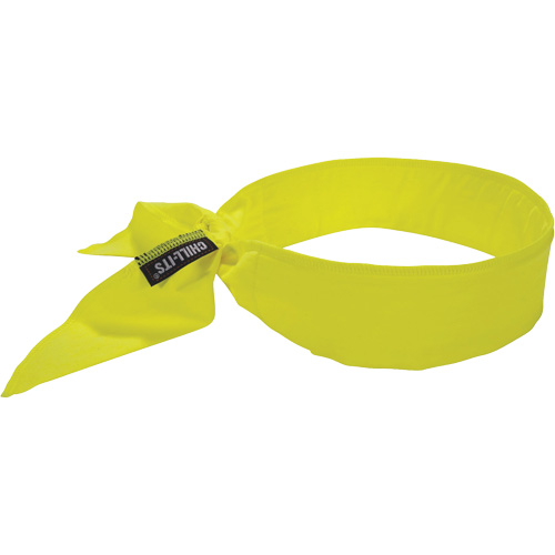 Chill-Its 6702 Cooling Headband with Embedded Polymers & Tie Closure, High Visibilty Lime-Yellow Oxford Builders Supplies Inc