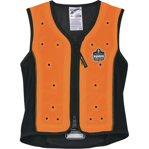 Veste de refroidissement &eacute;vaporatif Chill-Its 6685 avec fermeture &agrave; glissi&egrave;re, Moyen, Orange Oxford Builders Supplies Inc