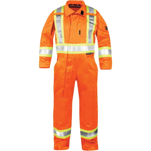 High-Visibility Fire-Resistant Coveralls, Size Medium, Orange Oxford Builders Supplies Inc