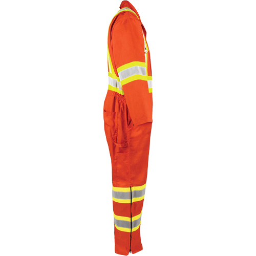 Combinaison non doubl&eacute;e haute visibilit&eacute;, Moyen, Orange haute visibilit&eacute; Oxford Builders Supplies Inc