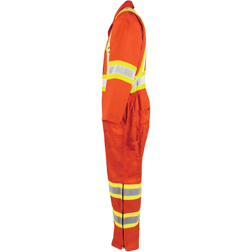 Combinaison non doubl&eacute;e haute visibilit&eacute;, Moyen, Orange haute visibilit&eacute; Oxford Builders Supplies Inc