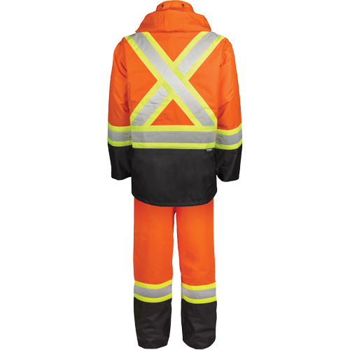 High-Visibility 150-Deniers Rain Suit, Polyester, X-Large, High Visibility Orange Oxford Builders Supplies Inc